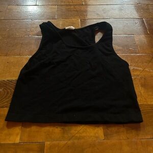 Black Sleeveless Crop Top
